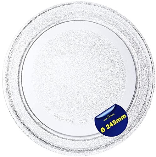 Plato Microondas Universal Ø 24,5 cm es de Vidrio Resistente Apto para LG Plato Giratorio de 245 mm - Monteral
