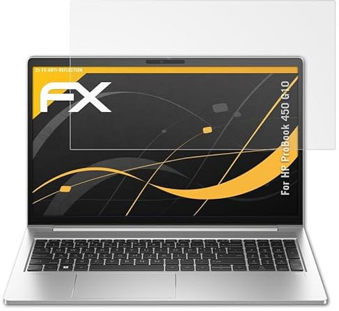 atFoliX Panzerfolie kompatibel mit HP ProBook 450 G10 Schutzfolie, entspiegelnde und stoßdämpfende FX Folie (2X)