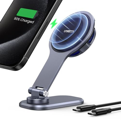 UGREEN Magnetic Car Mount Charger, 15W Magsafe Car Charger Compatible, Phone Holder for Air Vent/Tesla Dashboard, Wireless Car Charger Compatible with iPhone 16/15 Pro Max/15 Pro/15/14/13/12 Series