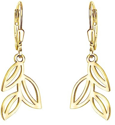 SOFIA MILANI - Damen Ohrringe 925 Silber - vergoldet/golden - Blatt Ohrhänger - E2161