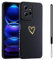 Jeelar ESONG Funda para Xiaomi Redmi Note 12 4G,Funda Protectora con Bonito patrón de corazón de Amor,Ultra Fina TPU Suave Flexible Silicona Prueba de Golpes Case para niñas/Mujeres-Negro