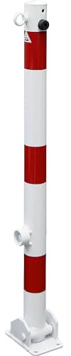 KAISER+KRAFT | Absperrpfosten | Ø 60 mm | weiß/rot | klappbar | mit 1 Öse