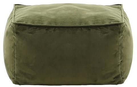 Icon Amara Tabouret Velours, Pouf Repose Pieds avec Remplissage, Tabouret Pouf, Meuble Salon, Decoration Chambre, Olive Vert