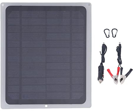BuyWeek Mini Panneau Solaire USB, 12V 10W Monocristallin Chargeur Solaire Etanche, Kit De Panneau Solaire pour Les Vélos Téléphones Portables Lampes de Camping