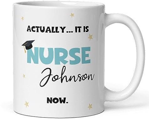 Confidently Quirky - Personalised Graduation Nurse White Mug, Qualified Nurse Keepsake Gift, Nursing Degree Well Done Gift, Graduate Nurse, Medical Student, New Nurse