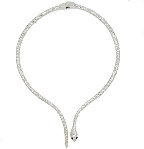 BSLVWG Vintage Schlange Choker Halskette Ägyptische goldene Schlange Halskette Punk Halskette Hip Pop Jewlry für Frauen (Silber)