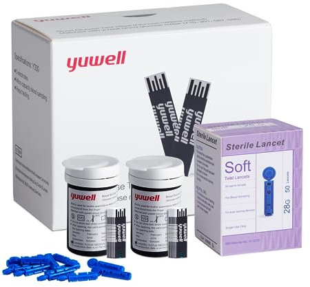 yuwell Blood Glucose Test Strips and Lancets for Model 710 Only x 50pcs
