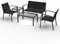 RANSENERS 5-Teilig Premium Gartenmöbelset mit Metallrahmen und Polyrattan Sitzfläche für Garten Terrasse und Balkon (Schwarz)