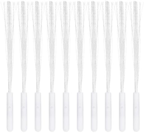 QUARKZMAN Baguette à Fibre Optique 15 Longueur LED Bâton Lumineux Blanc avec 3 Modes D'Éclairage, Baguette Lumineuse pour Fête de Mariage Paquet de 18