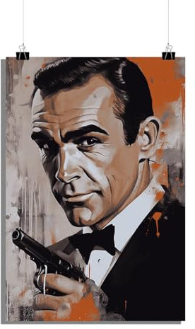 25 Artstreet Berühmter Spion Sean Conneryposter - Kultiger Geheimagent Wanddekoration - Hochwertiger Wandkunst-Druck - Perfekt zum Einrahmen (Größe 50x70)