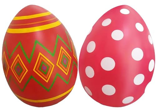 Aufblasbare Ostereier-Dekorationen,2 Stück 90cm Aufblasbare Ostereier Bunte Eier Ostern,osterdeko Für Draußen,Bunte Eier Aufblasbare Ostern Deko,PVC Aufblasbare Ostereier Ornamente Für Hof,Rasen,Garte