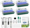 Lot de 4 plateaux de démarrage pour semis avec lumière de croissance, 160 cellules, avec dôme d'humidité, mini serre pour semis enracinés, kit de démarrage pour plantes tempérées
