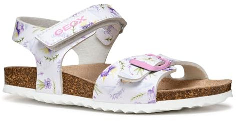 Geox J Adriel Girl C Sandales Fille, White Lilac, 30 EU