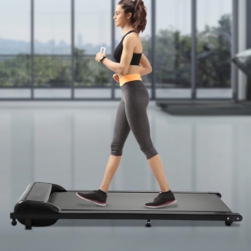 600W Tragbare Elektrische Laufband Walking Pad ÜBungsmaschine Unter Schreibtisch Elektrisch Klappbar Heimtrainer Fitness Motorisiertes Zuhause Elektrisches Walkpad Arbeit Bodenstehend (Schwarz)