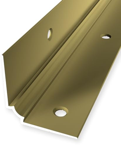 Treppenkantenprofil 29 x 29 x 2500 mm Treppen-Innenwinkel Aluminium Glatt Doppelt Versetzt Versenkt Gebohrt Gold Einfasshöhe 2.5 mm Küberit