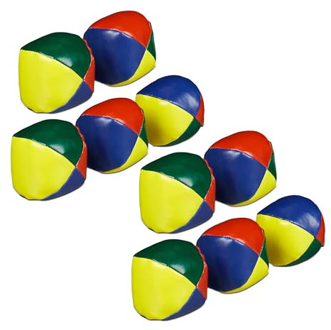 Relaxdays 50x Jonglierbälle, Ø 65 mm, Anfänger & Profis, PVC, Sandfüllung, Jongliersäcke Kinder & Erwachsene, Sandsäckchen, bunt