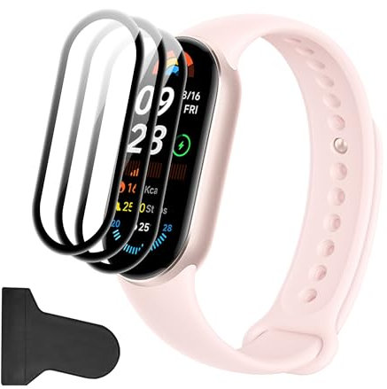 Heioloo [3 Pack Compatible Xiaomi Smart Band 9 Protector de Pantalla, HD Clear, Anti-Scratch Película, Sin Burbujas, Sensible al Tacto, Antiarañazos