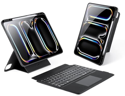 DUX DUCIS [DK Series Keyboard Case, progettata per Apple iPad Pro 13 (2024), tastiera Bluetooth rimovibile e cover in pelle per tablet, colore nero