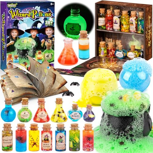 Mostof Kits de Pociones de Mago para Niños, Mezcla 20 Pociones Mágicas de Hada con Caldero Mágico, juguetes creativos de regalo