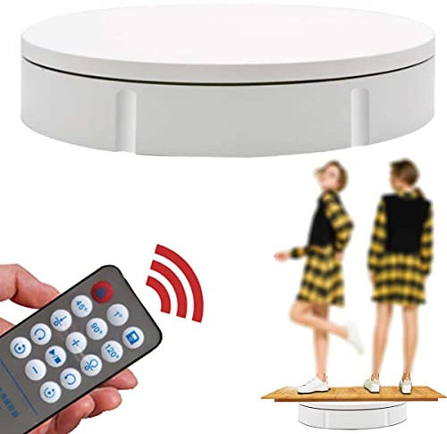 YJKKZQLB Giradischi motorizzato con Telecomando, Giradischi Rotante motorizzato con Display Fotografico a 360 Gradi per Modelli, Gioielli e Oggetti da Collezione, bianco-22 cm
