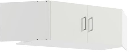 Lomadox Eck-Aufsatzschrank für Kleiderschrank 2-türig, weiß
