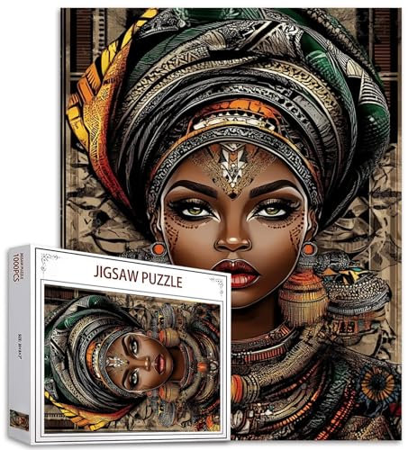 Afrika Amerika Königin 1000 Teile Puzzle für Erwachsene, afrikanisches schwarzes Mädchen, Malpuzzle Skandinavien, 1000 Teile, Puzzle-Spiel, Mode, weibliche Wanddekoration, DIY-Bastelpuzzle,