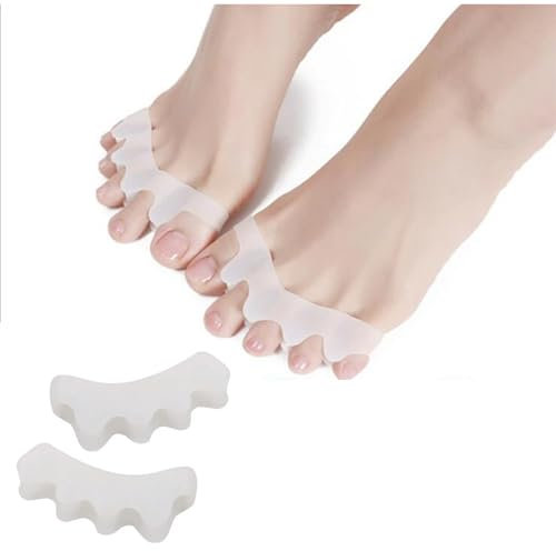 Premium Silicone Toe Separators – Gel Toe Spacers for Bunion Relief, Overlapping Toes, Foot Pain Relief, and Hallux Valgus Correction – Soft, Comfortable, Reusable – 2-Pack, One Size Fits Most