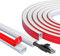 White Cable Trunking 2 Meter, Self Adhesive Half Round Cable Cover, Tape Cable Duct to Hide 1 Wire, MiniCable Trunking, Flexible Cable Protectorl for Wires on Wall Floor