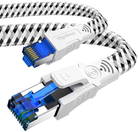 HUO JI Cat 8 Lan Kabel 20 m, 40 Gbps cavo di rete Ethernet 2000 MHz