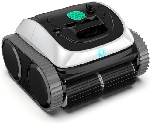 (2025 Upgrade) WYBOT C1-01 Robot Piscina Limpiafondos y Paredes, para Piscinas enterradas y elevadas, 150min autonomía, Limpieza 4-en-1 (150m²), Navegación Inteligente & App, Blanco & Verde Claro