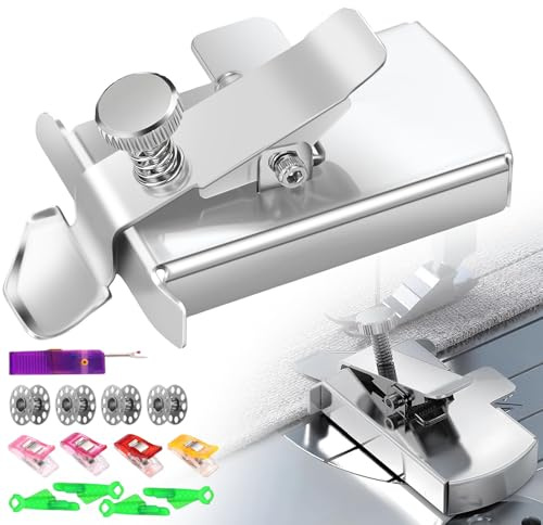 AXGG 14 Stück Magnetische Nahtführung, Nähmaschinen Zubehör mit 1 Magnetische Nahtführung,4 Nähklammern,4 Spulen Nähmaschine,4 Nadeleinfädler und 1 Skalierbar Nahttrenner
