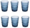 Villa d’Este Home Tivoli 1996 Lot de 6 verres à eau 280 ml en verre, bleu, Nobilis