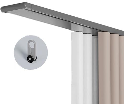 XXYLC Binario Tenda Soffitto Scorrevole, Bastoni Tende Sistemas Scorrevoli Doppio Binario per Divisorio, con Ganci a Rullo, per Tende, Soluzione per Casa E Privacy(Size:1.2m,Color:Grigio)