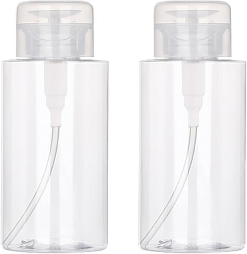 2 Pièces Flacon Pompe Vide 200ml - Distributeur pour Démaquillant Vernis à Ongles, Liquides - Transparent, Inversé