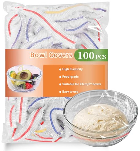 Venuso Plastic Bowl Covers for Bread Proofing, Thickened Transparent Fits Bowls up to 9, Shower Caps for Sourdough Bread