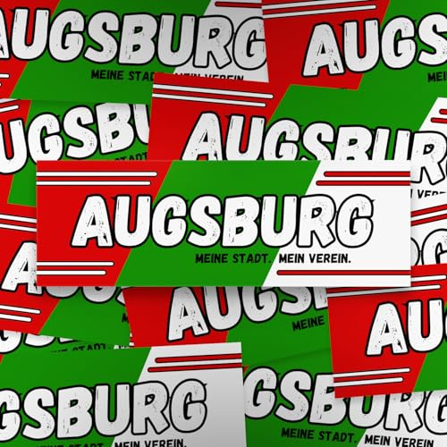 100x Augsburg Sticker/Aufkleber 'Meine Stadt'/ Fuggerstadt/Fußball Fanartikel/PVC/ 14,8x5,0 cm/wetterfest