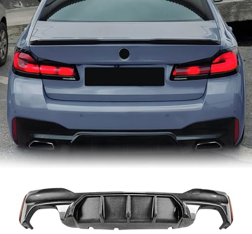Heckschürzen-Diffusor-Lippe M5-Stil für BMW 5er G30 G31 M Sport 2018-2023 Schwarz/Carbon-Optik