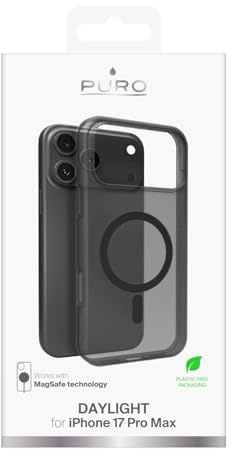 Puro Silikonhülle iPhone 17 Pro Max, Schwarz DAYLIGHT Magsafe und halbtransparenter Effekt