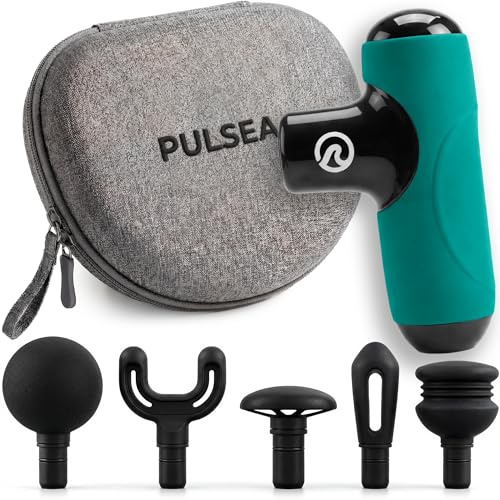 Pulsea Mini Muscle Massage Gun - 5 Speed, Deep Massage, Ultra Quiet <45dB, USB-C Rechargeable, 5 Tips, Compact & Portable for Sport and Recovery (Green)