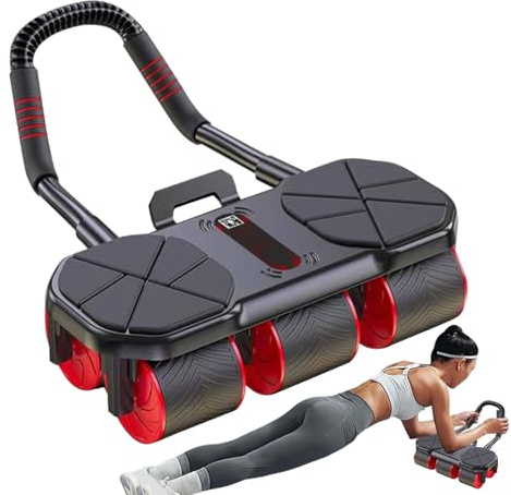 Bauchroller – automatisches Rebound-Design mit sechs Rädern, 14 x 17 x 9 Zoll Ellenbogen-Stütz-Fitnessrad, rutschfeste Griffe, inklusive Kniepolster, ABS-Material | Kernkraft-Trainingsausrüstung für Z