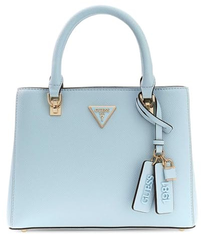 GUESS Handtasche Umhängetasche Noelle II Multi Compartment Satchel Aqua hellblau