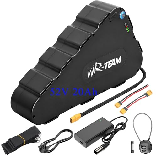 52V 20Ah Ebike battery,Triangle Lithium Battery,Battery Power Screen,Built in Brand cells cells,40A Bms Protection,Fast 3A Chagrer,for 250W 500W 1000W 1500W Motor Kit