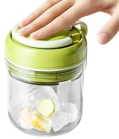 Cuyoyoa Bouteille de glace portable 2 en 1 – Machine à glaçons sans contact pour le camping, la randonnée, les voyages, le bureau, la maison, l'extérieur, les voyages, les voyages, les pique-niques