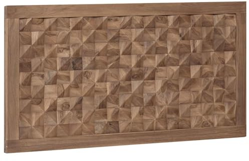 vidaXL Kopfteil Natur Massivholz Teak, Rustikales Teak Wandkopfteil, massives Holz Schlafzimmermöbel, platzsparendes Bettaccessoire, Landhaus Stil Deko
