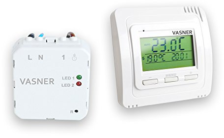 VASNER Funk Raumthermostat Set VFTB-US Unterputz für Infrarotheizung, digital, bis 9 Empfänger, programmierbar