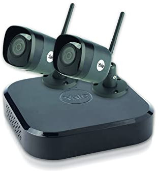 Yale SV-4C-2DB4MX Smart Home CCTV Kit-4M Full HD, 2 WiFi-Kameras, 4 Kanäle, 1TB Festplatte, Schwarz