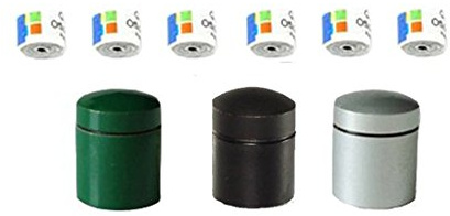 geo-versand 3 x Magnet. Nano Farbe: Silber-schwarz-grün mit 6 Logs