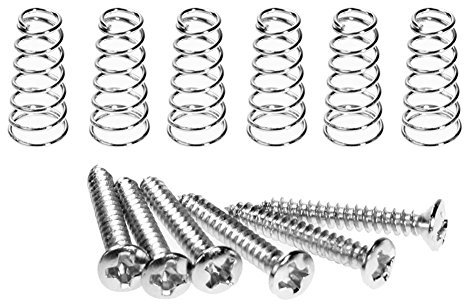 Domybest Lot de 6 vis de micro monobloc pour Stratocaster, Telecaster, Guitare Silver