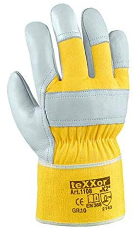 12 Paar teXXor Rindvollleder-Handschuhe K2 Gr. 9 Handschuh Arbeitshandschuhe