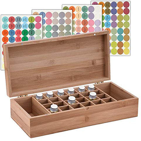 Better Quality Than Pine - 26 Slots Bamboo Essential Oil Organizer - Holds 5 10 15 ml Aromatherapy Bottles - Ideal Travel Storage Case Display Presentations Containers Box #3